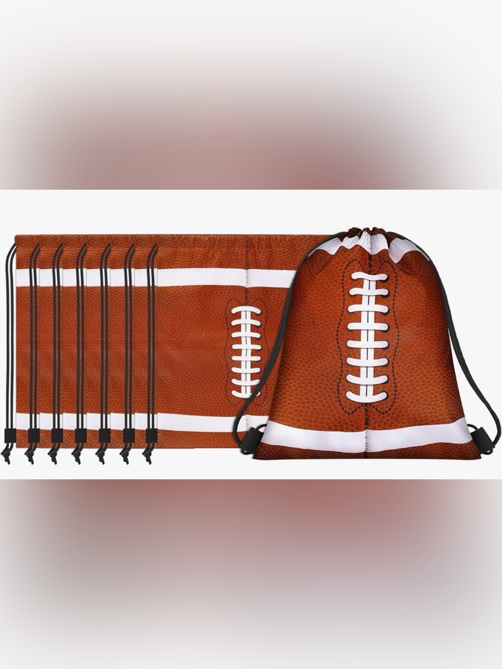 Lot of 7 Football Drawstring Gym Bag Birthdsy Party Team Favors NFL